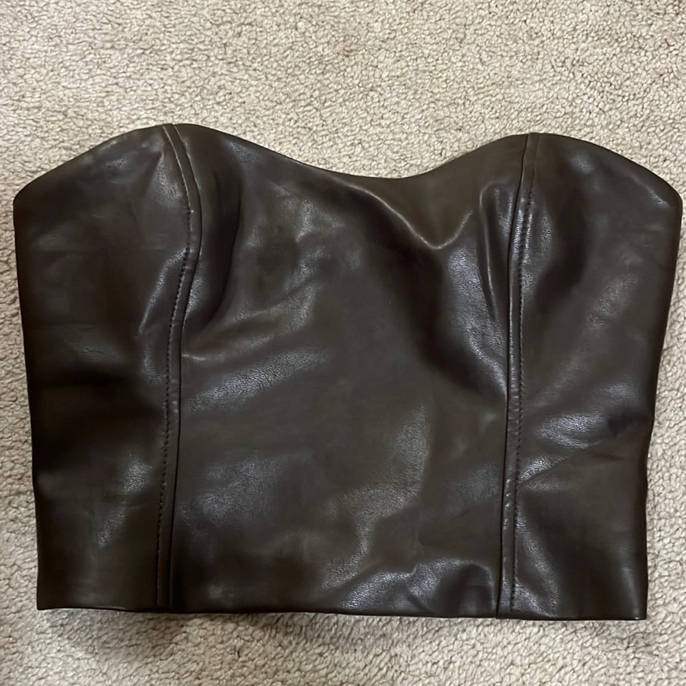 Aritizia brown leather top (size 2)